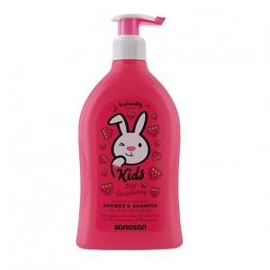 Sanosan Kids shampoo and shower gel with raspberry scent